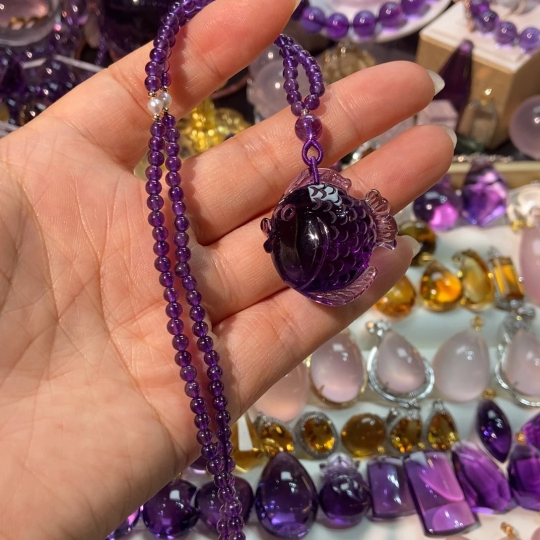 颈饰未镶嵌水晶天然水晶吊坠