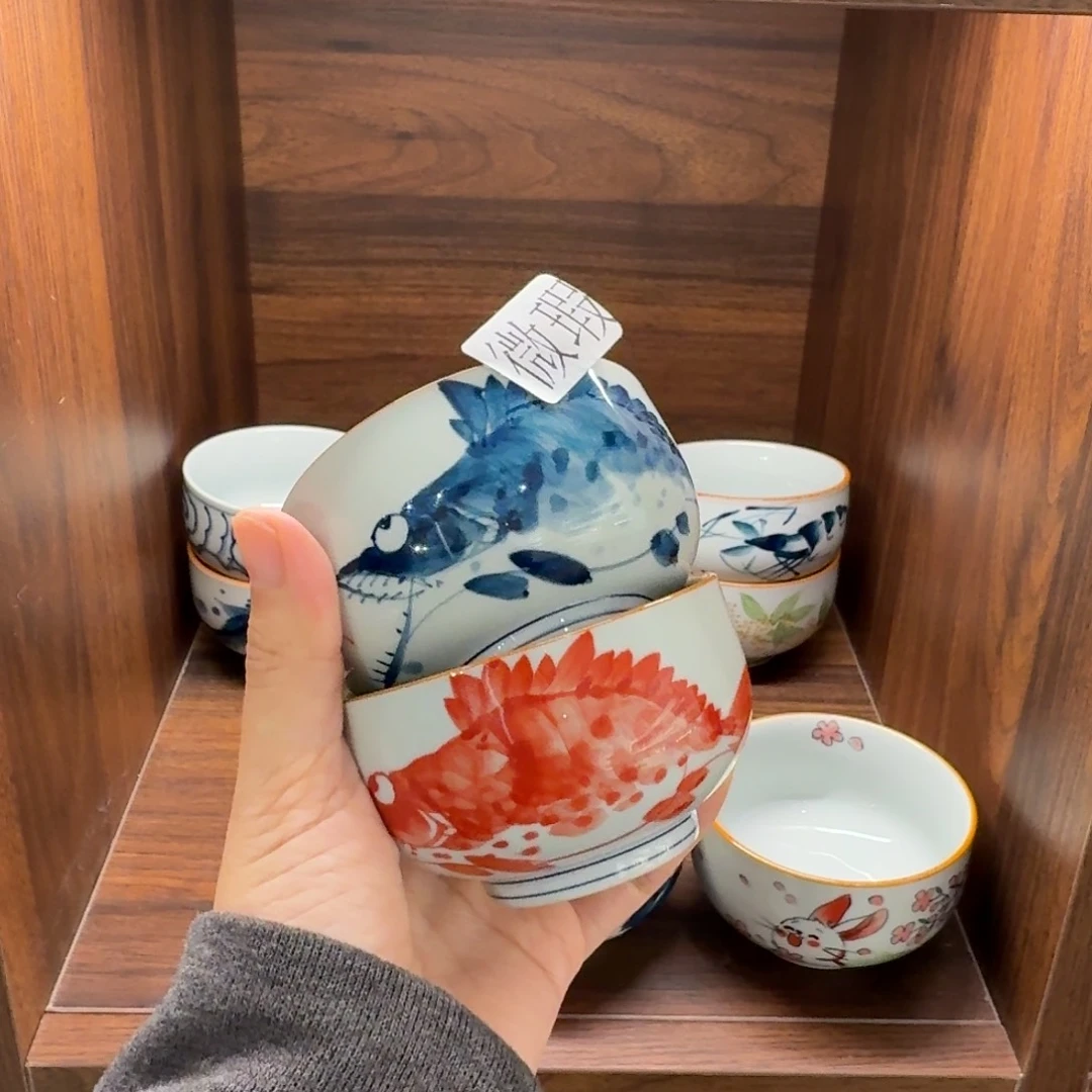 釉下彩纯手绘微瑕