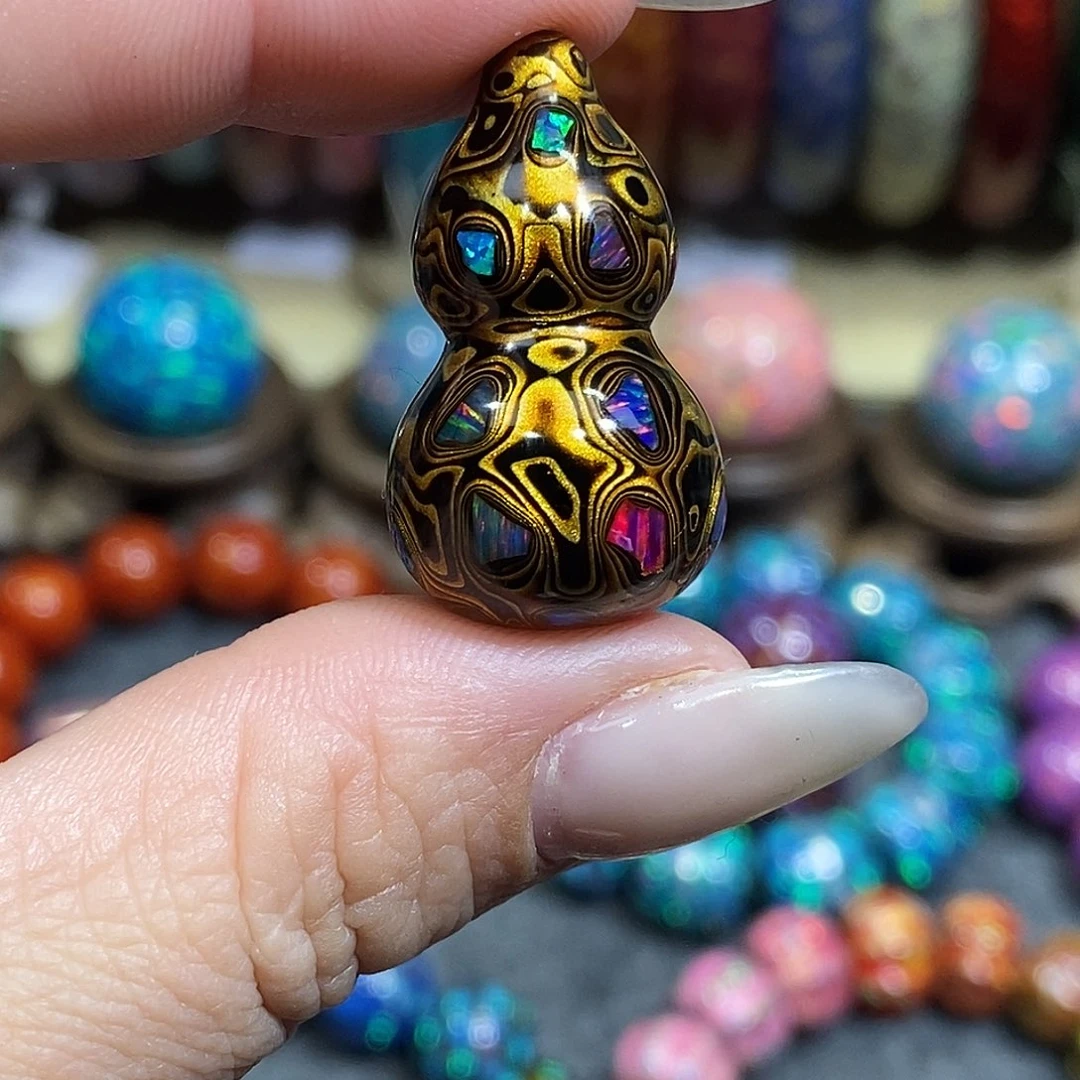 漆宸阁大漆珠葫芦黑金