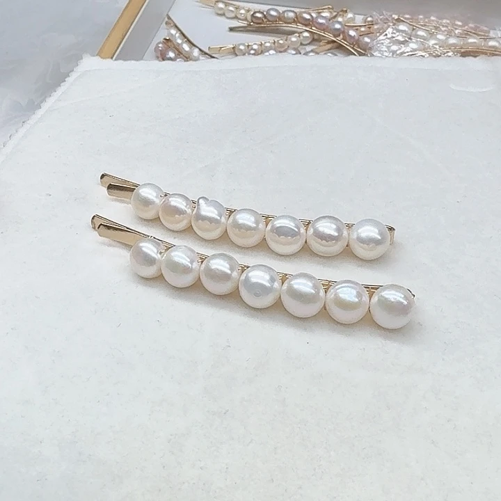 淡水珍珠发饰银S925镶嵌