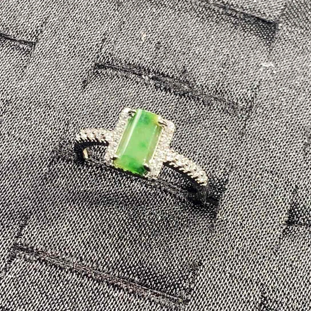 翡翠银S925镶嵌戒指