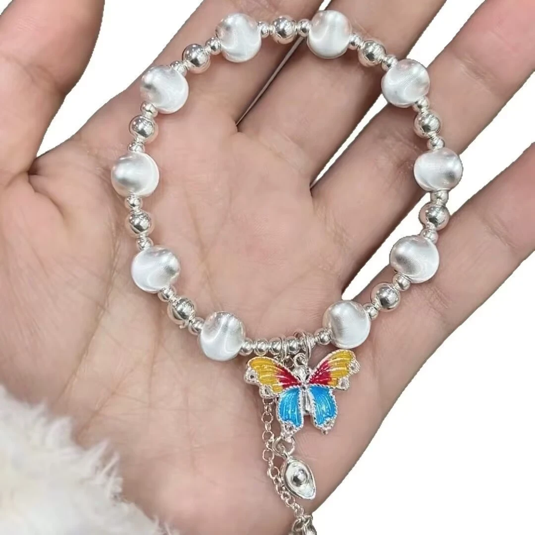 拉丝猫眼彩色蝴蝶珠珠手链112（无礼盒）