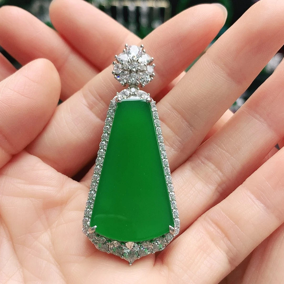 玛瑙/玉髓吊坠银S925镶嵌