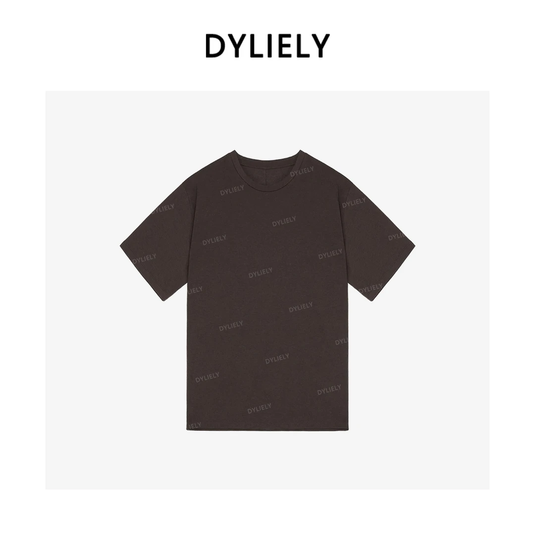 DYLIELY 【丹麦夏日】简约宽松圆领短袖T恤女装亚麻混纺T25255