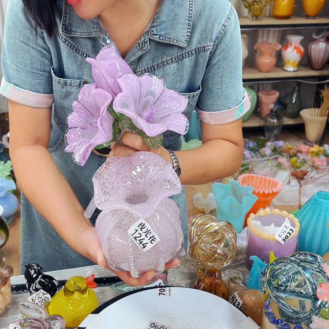 3花1夜光瓶 家悦琉璃工艺品