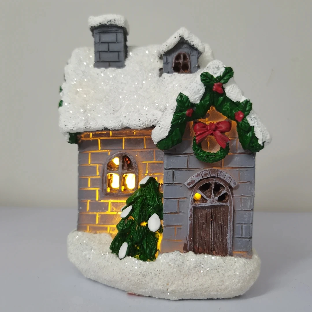 治愈系小夜灯摆件圣诞礼物雪屋小房子发光桌面家居饰品