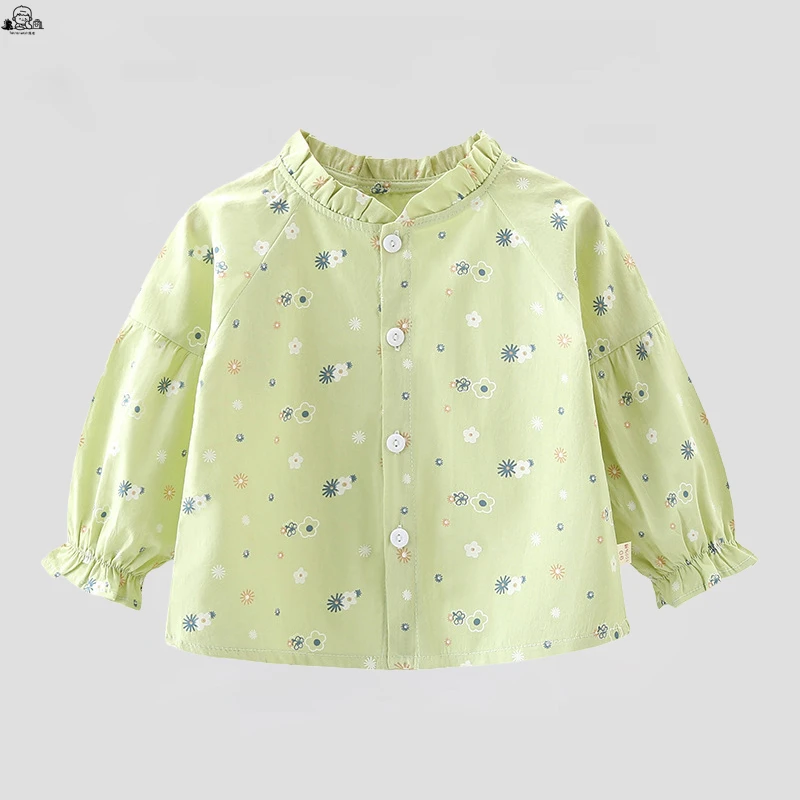 女童宝宝衬衫碎花潮款2025秋款洋气儿童衬衣韩版秋装洋气开衫上衣
