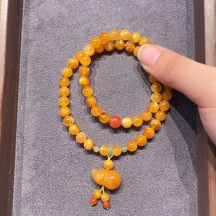 蜜蜡未镶嵌手串7.2mm蜜蜡手串