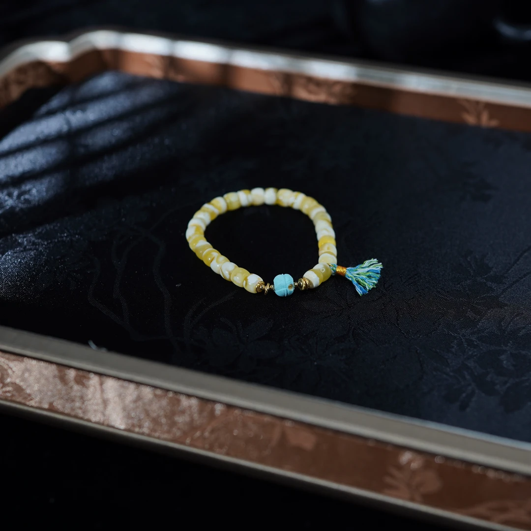 【佩洁】蜜蜡*手串*18k金镶嵌