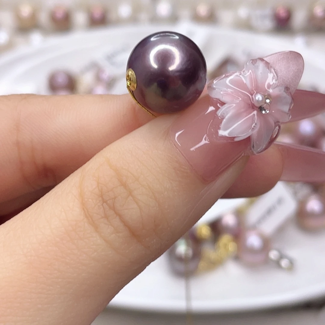 淡水珍珠18K金镶嵌吊坠(赠链)