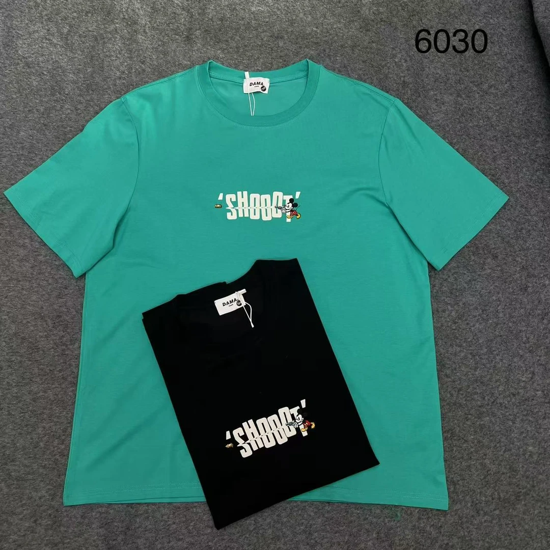 加肥加大时尚刺绣字母印花弹力圆领夏季薄款休闲男士半袖6030