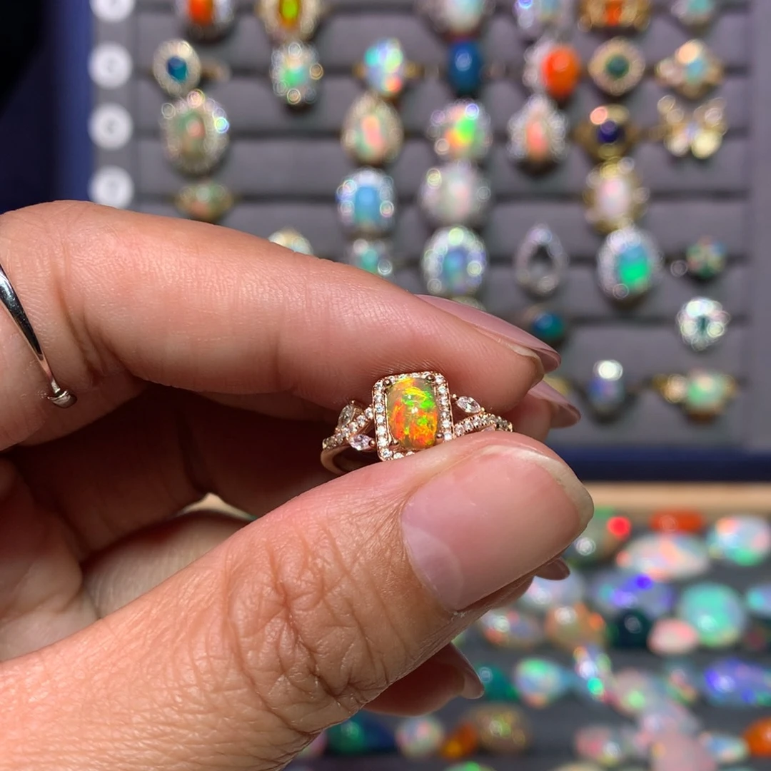 欧泊戒指款式银S925镶嵌p****9