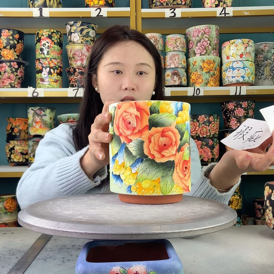 陶景德镇手工花盆134