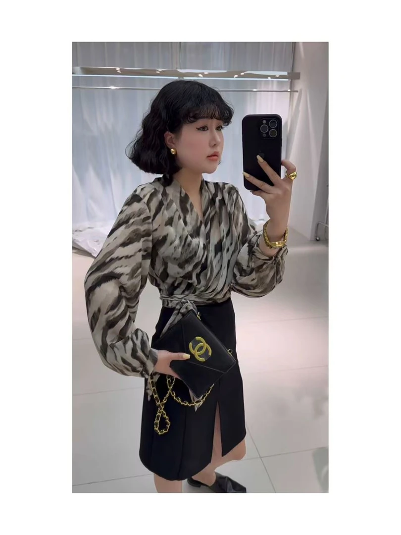 56658#绑带女人味上衣