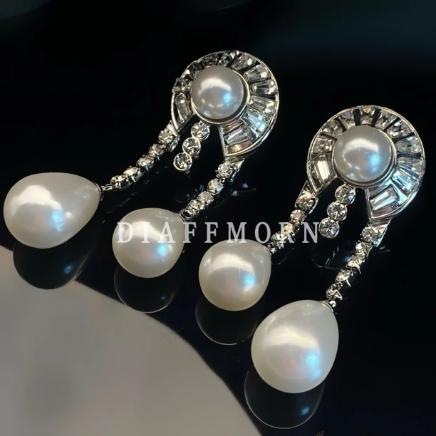 铜合金仿珍珠耳饰 Y.M〖伊丽莎白〗重工复古高级轻奢风水滴流苏耳环