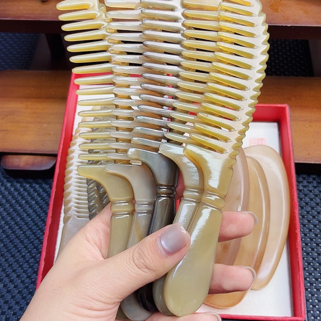 纯牛角手工制作牛角梳