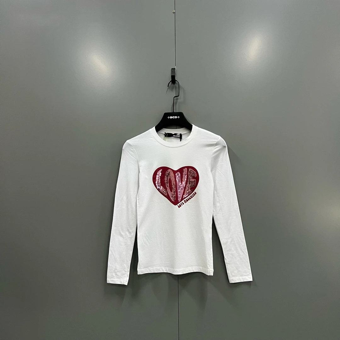 未使用 Moschino/莫斯奇诺 z 爱心亮片字母长袖 40码/606653