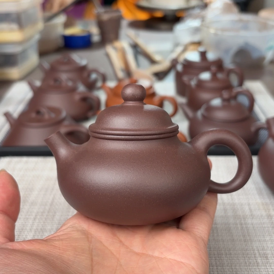 茶壶紫砂半手工老紫泥容天壶150cc