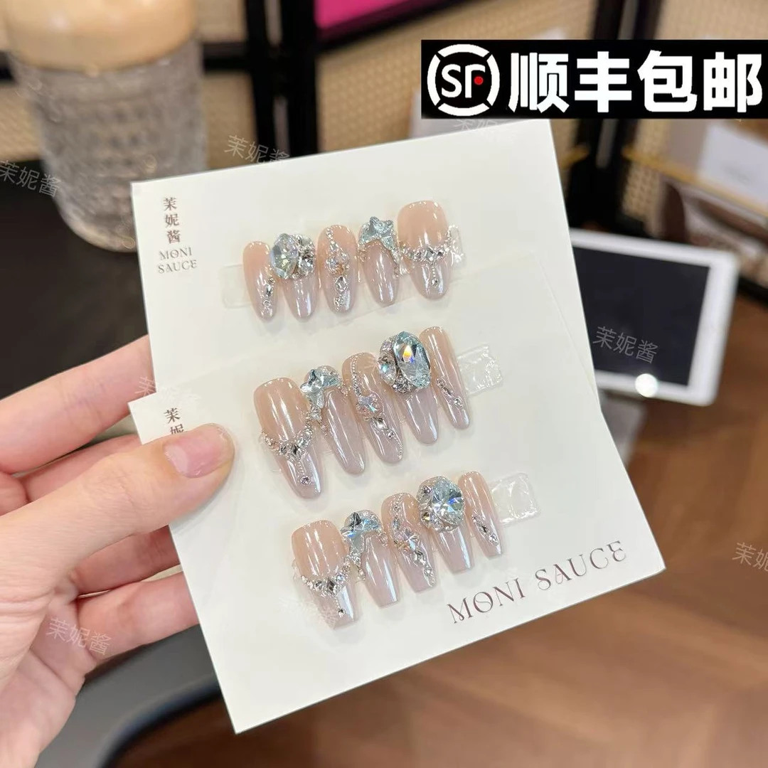 【蓝色月光·高定施华洛】moni sauce茉妮酱设计穿戴甲气质流行ins风