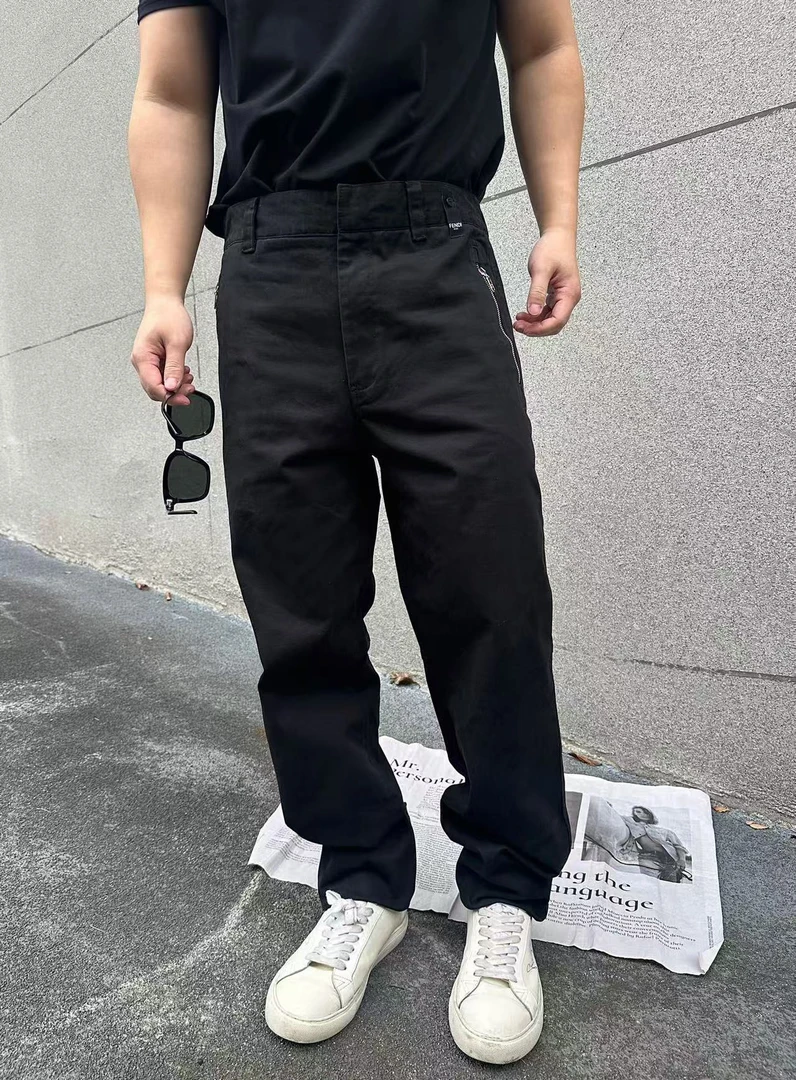 男士前口袋带拉链常规裤-BB732