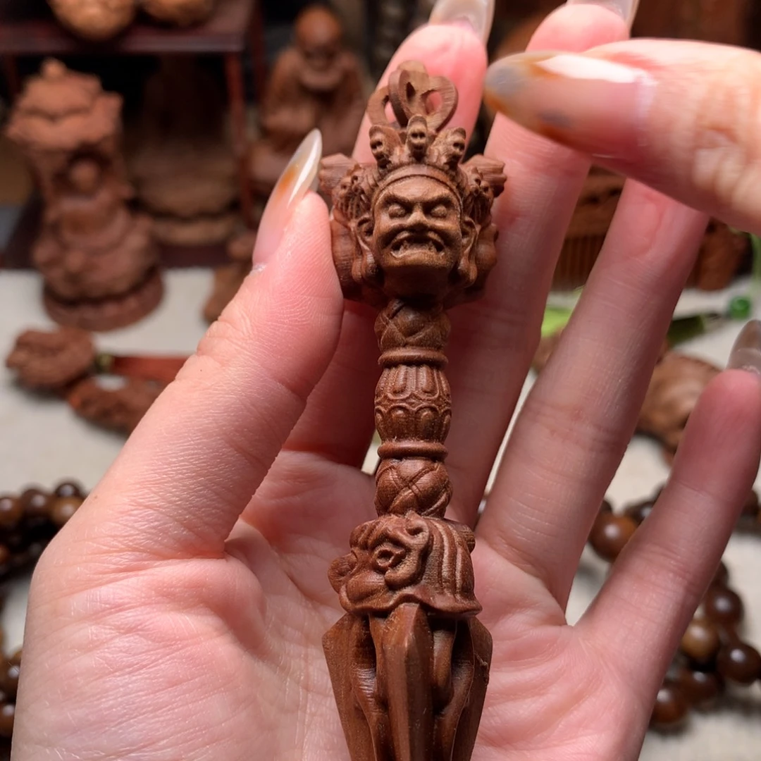 檀香木把件老山檀香金刚杵微瑕