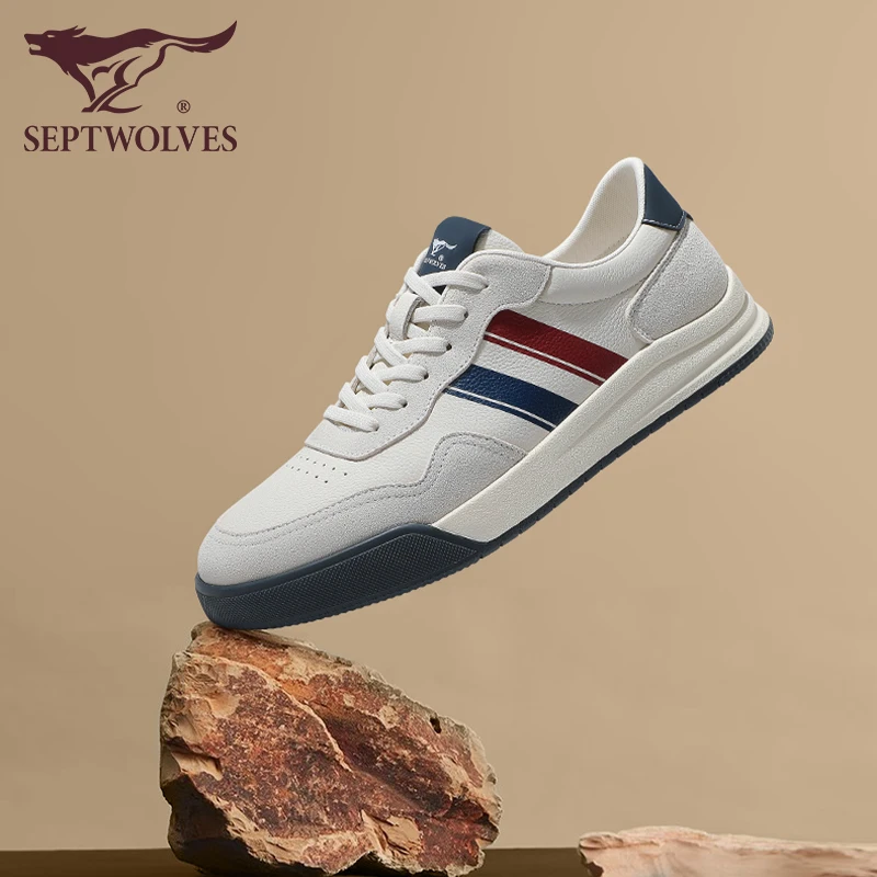 七匹狼男鞋2025新款春秋季复古休闲百搭时尚板鞋运动软底德训潮鞋