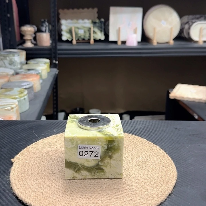 石材0272无火香薰整石烛台送扩香棒