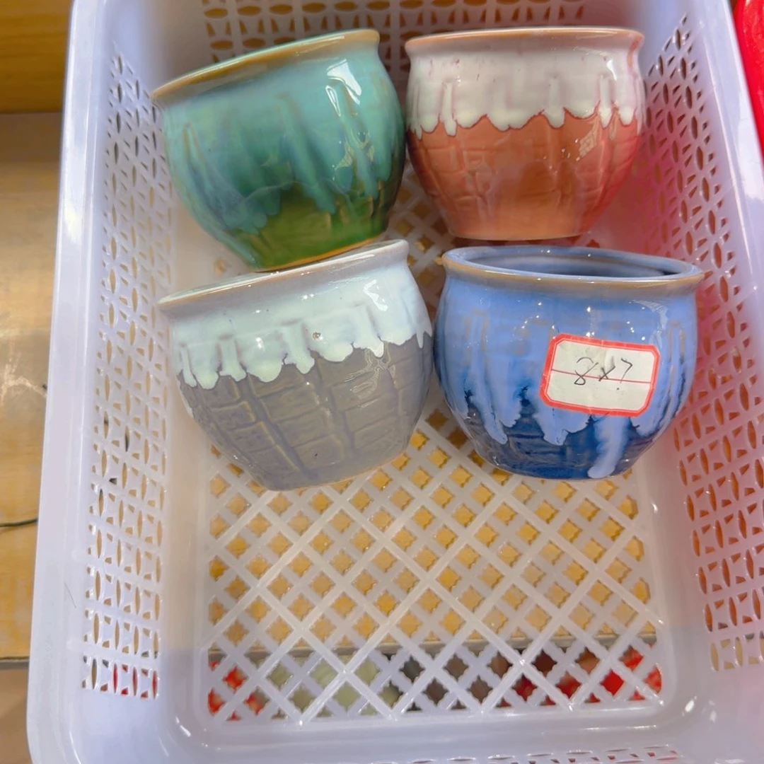 紫砂花盆粗陶精雕