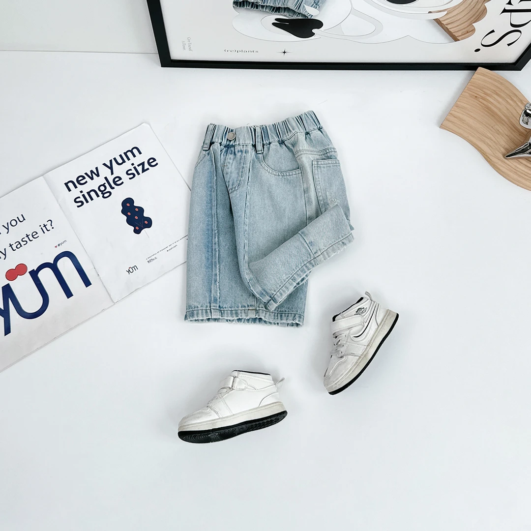 儿童夏五分裤子夏装薄款男童宽松牛仔裤夏季 WK2582 悠悠童话童装