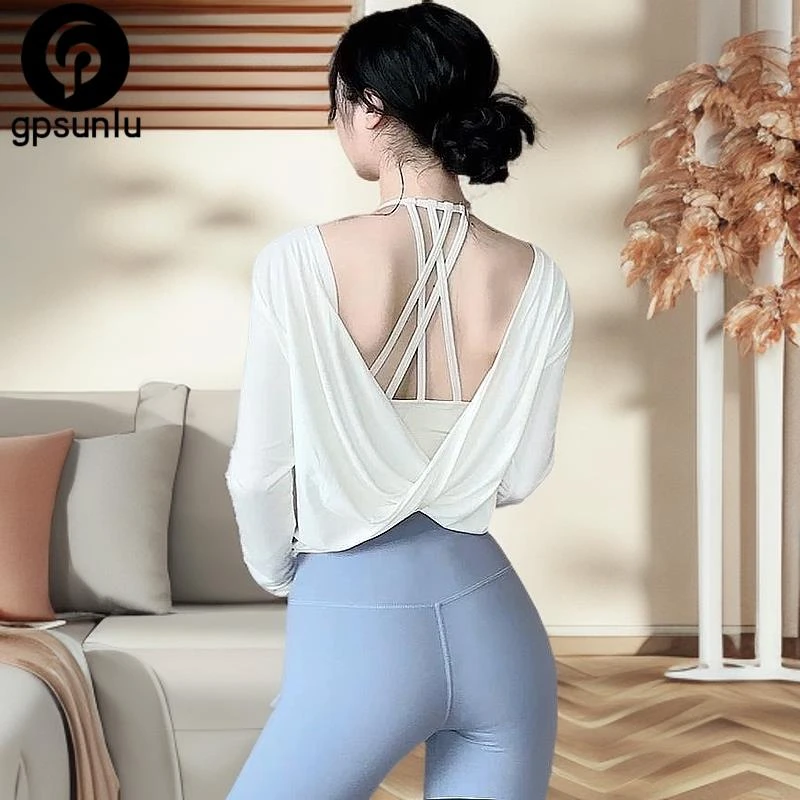 gpsunlu美背健身服透气吸汗跑步普拉提运瑜伽服套装宽松透气性感