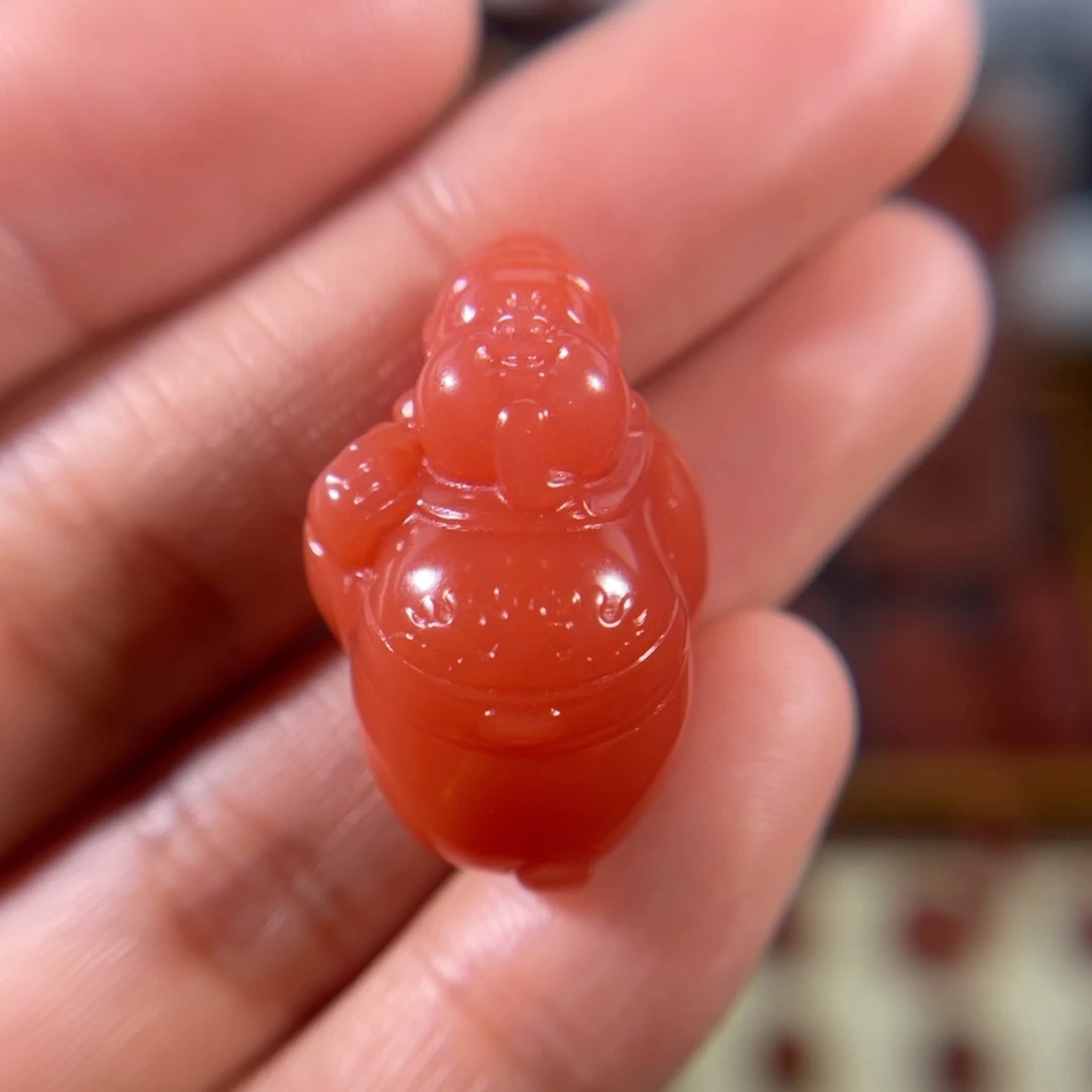 南红玛瑙未镶嵌小财神27.2*17.2