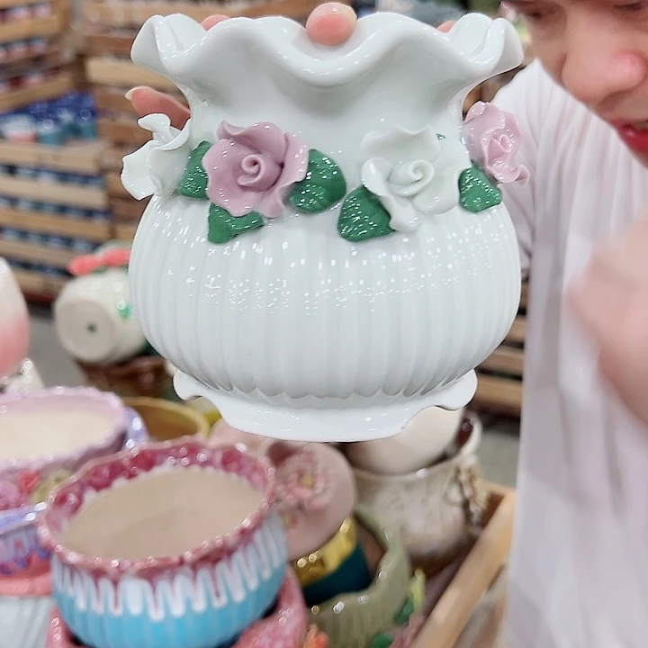 有孔，凑单福利满10元发货陶瓷多肉花盆！