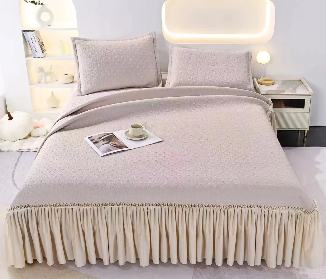 高分子乙纶爱心冰豆豆凉席三件套