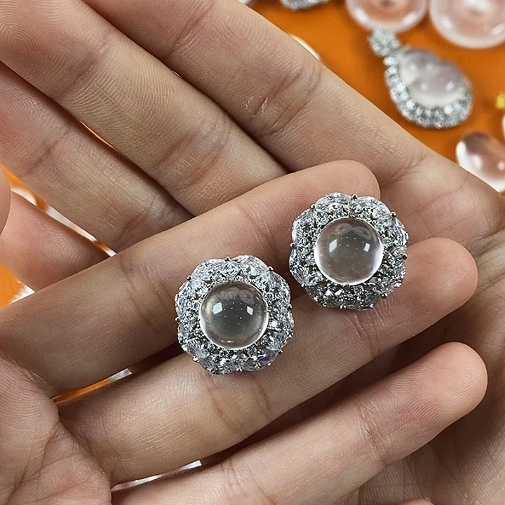 石英质玉银S925镶嵌颈饰