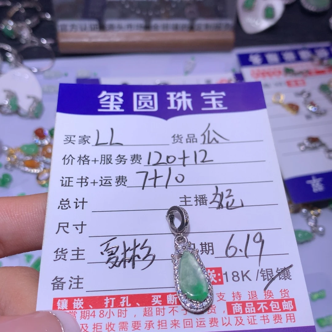 翡翠银S925镶嵌颈饰L****?瓜
