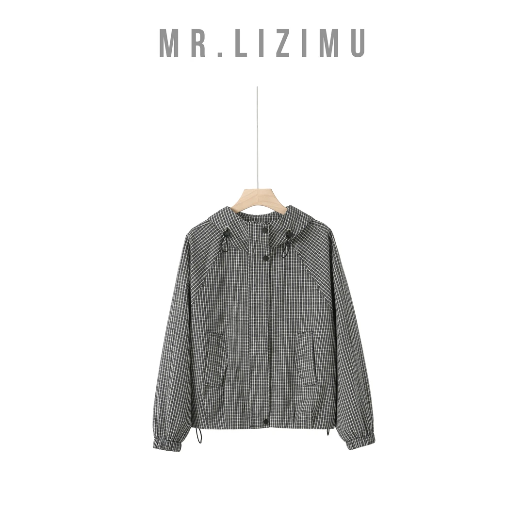 李子木先生外套女款爆款2025新款女秋冬复古格纹连帽「夏衣冬穿」