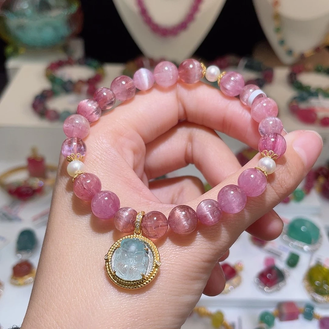 碧玺手链18K金镶嵌碧玺手链