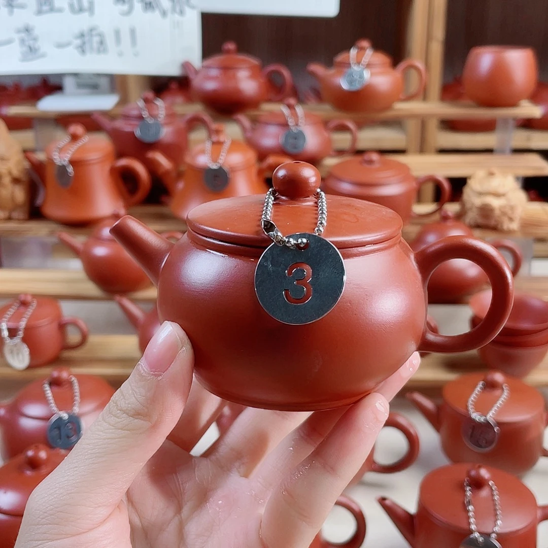 潮州朱泥壶古壶140毫升 壶底微瑕