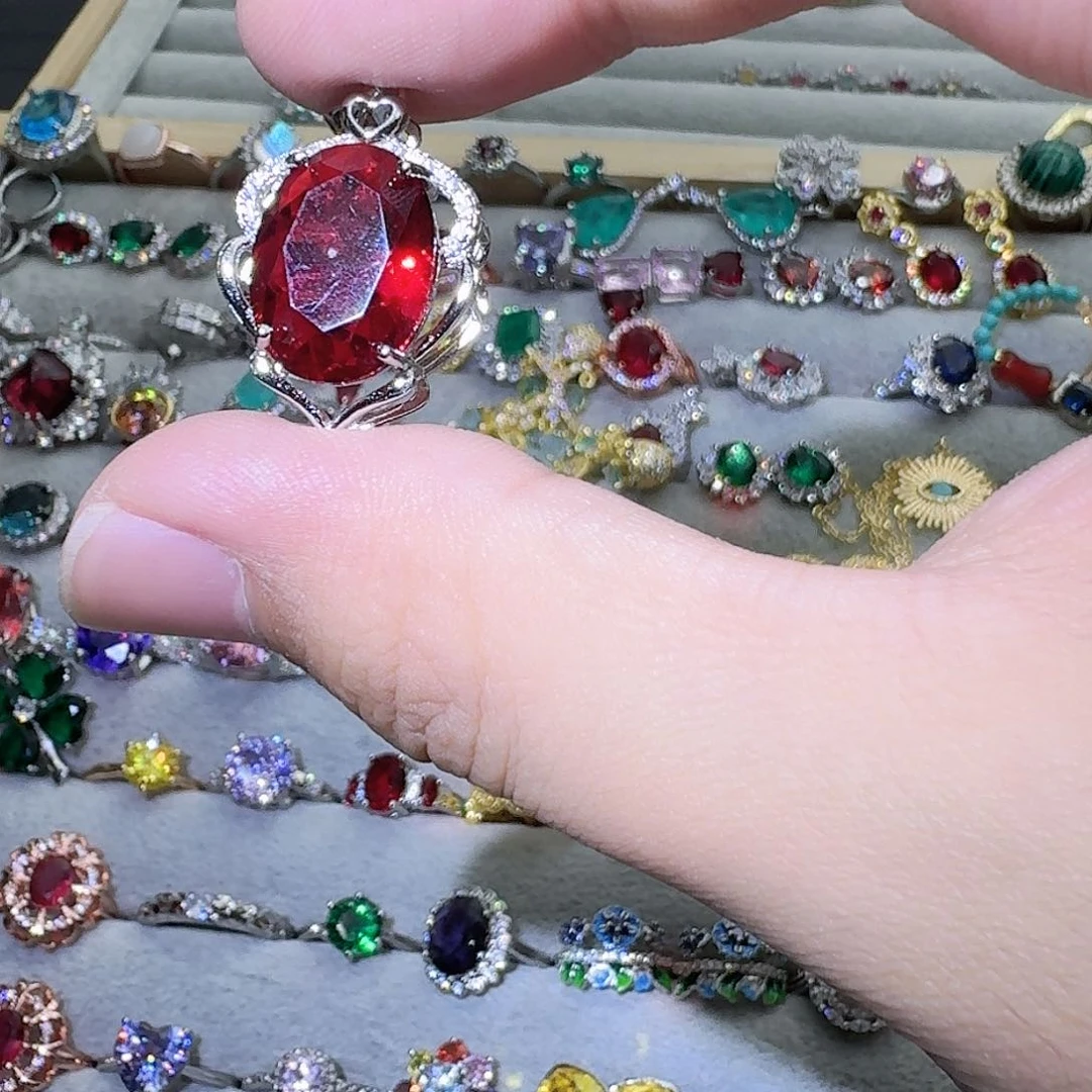 托帕石戒指银S925镶嵌