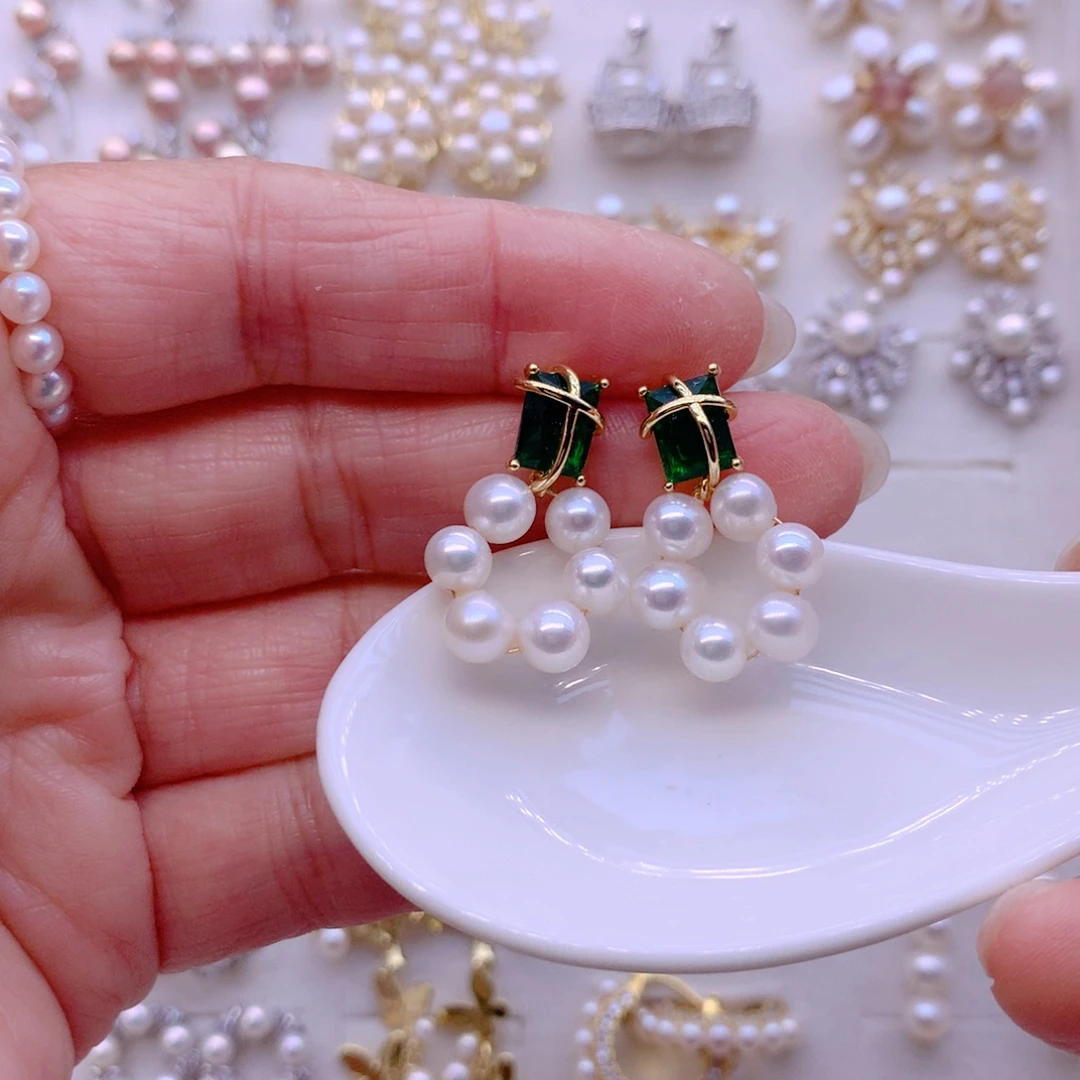 耳饰合金淡水珍珠