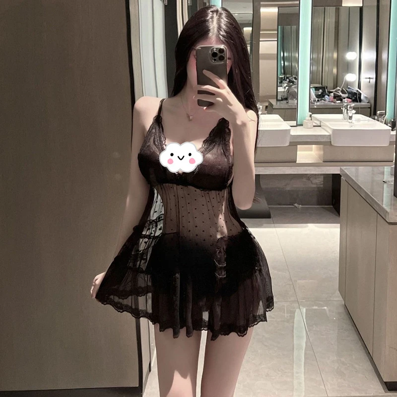 520情侣战袍睡衣睡衣女款爆款2025新款纯欲风睡裙蕾丝荷新款爆款