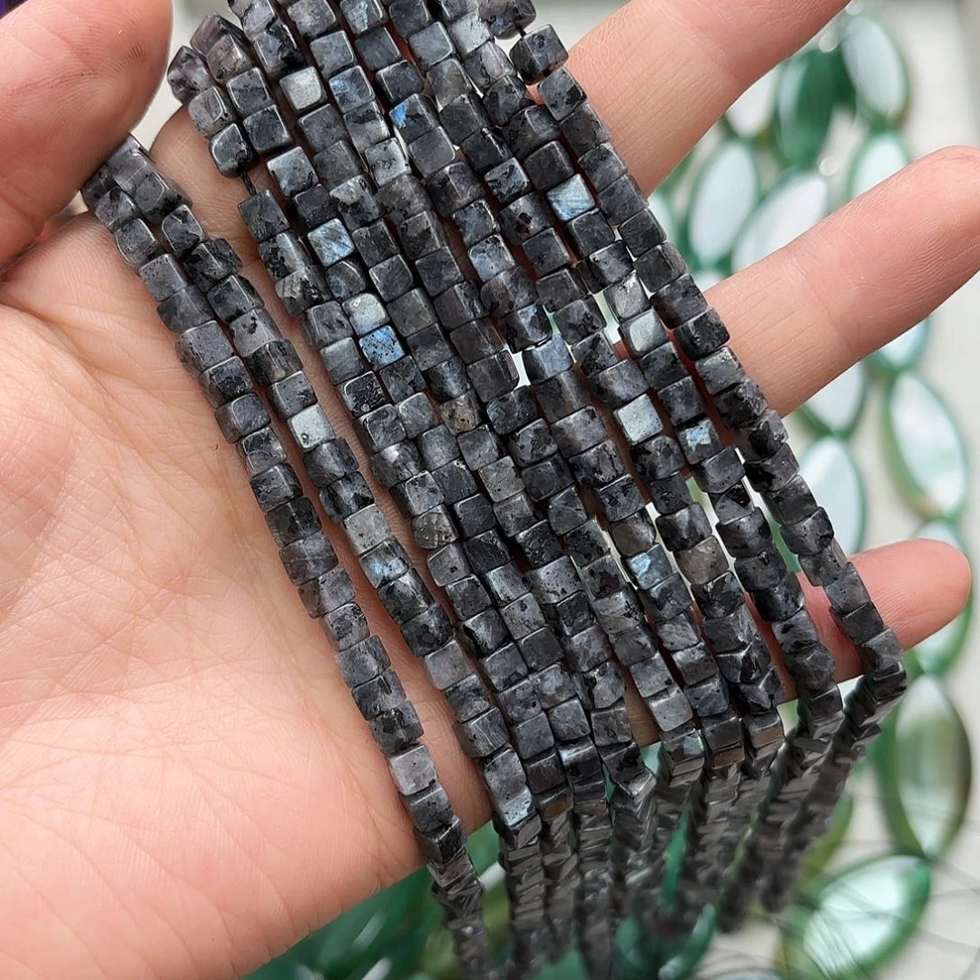 玛瑙/玉髓未镶嵌珠宝半成品卡4黑闪光方块一条