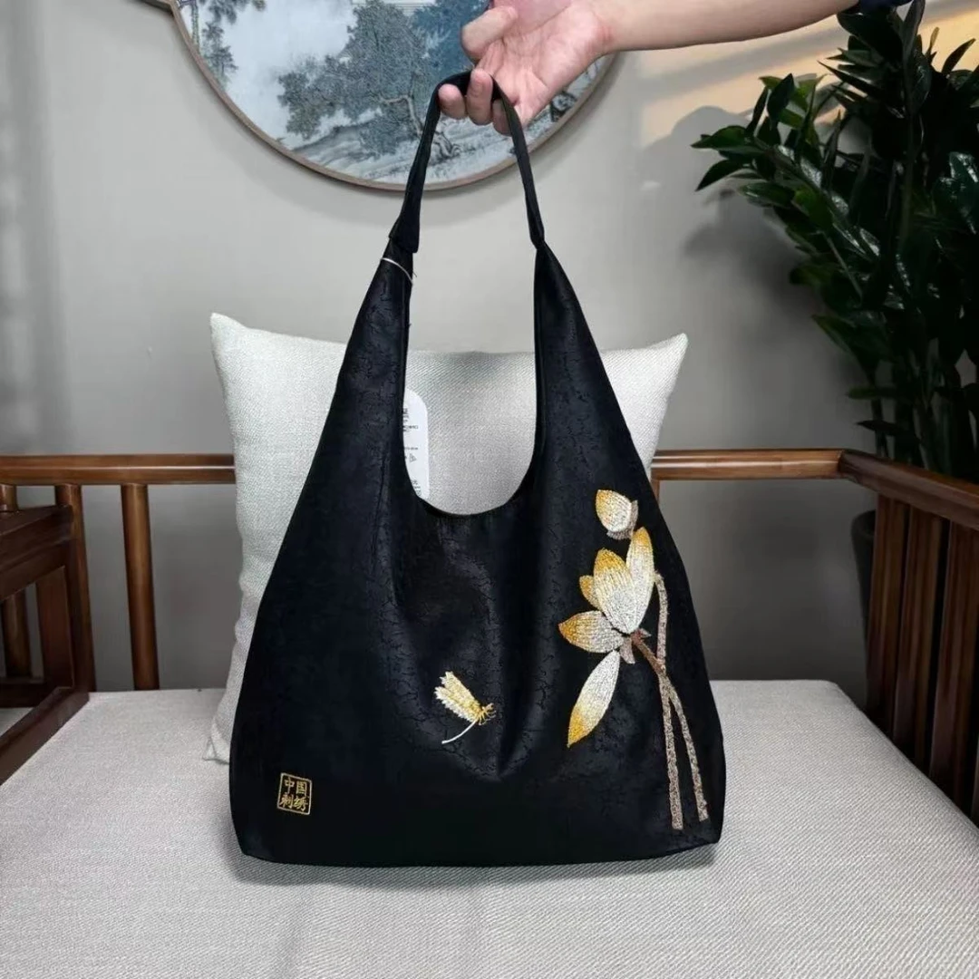 【莲莲】重工刺绣香云龟裂纹中国风女包高级感复古手提包