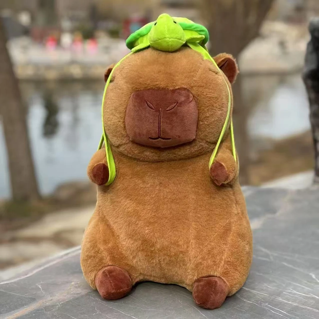 卡皮巴拉背乌龟玩偶一个 40cm左右 /个人护理保暖贴商家提供