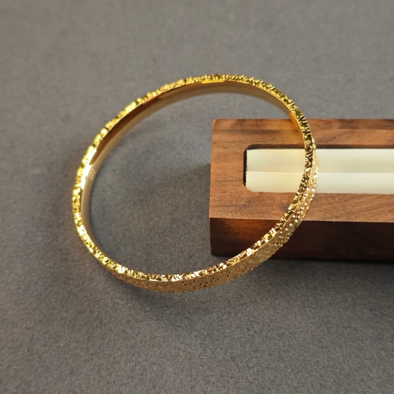 合金手镯 黄色碎冰冰手镯简约百搭23540