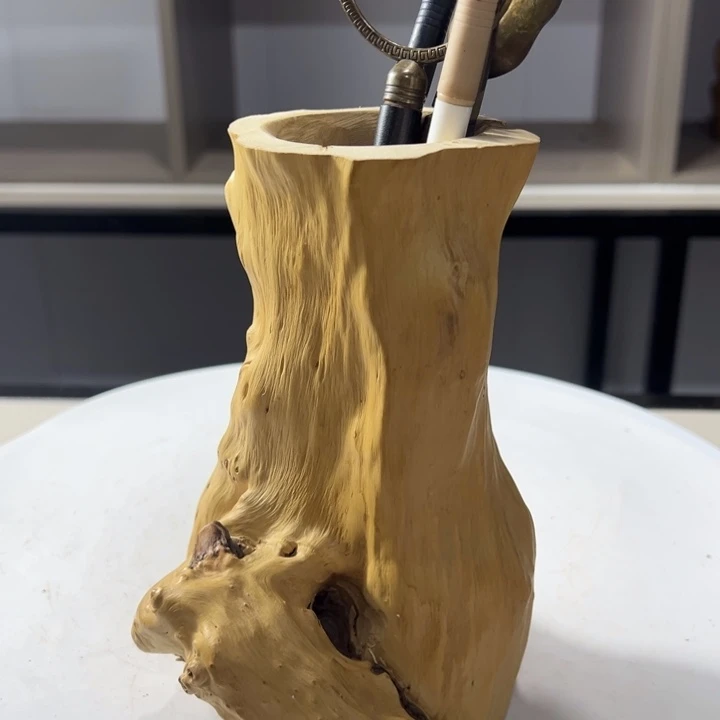 木石榴木原木茶桶笔筒
