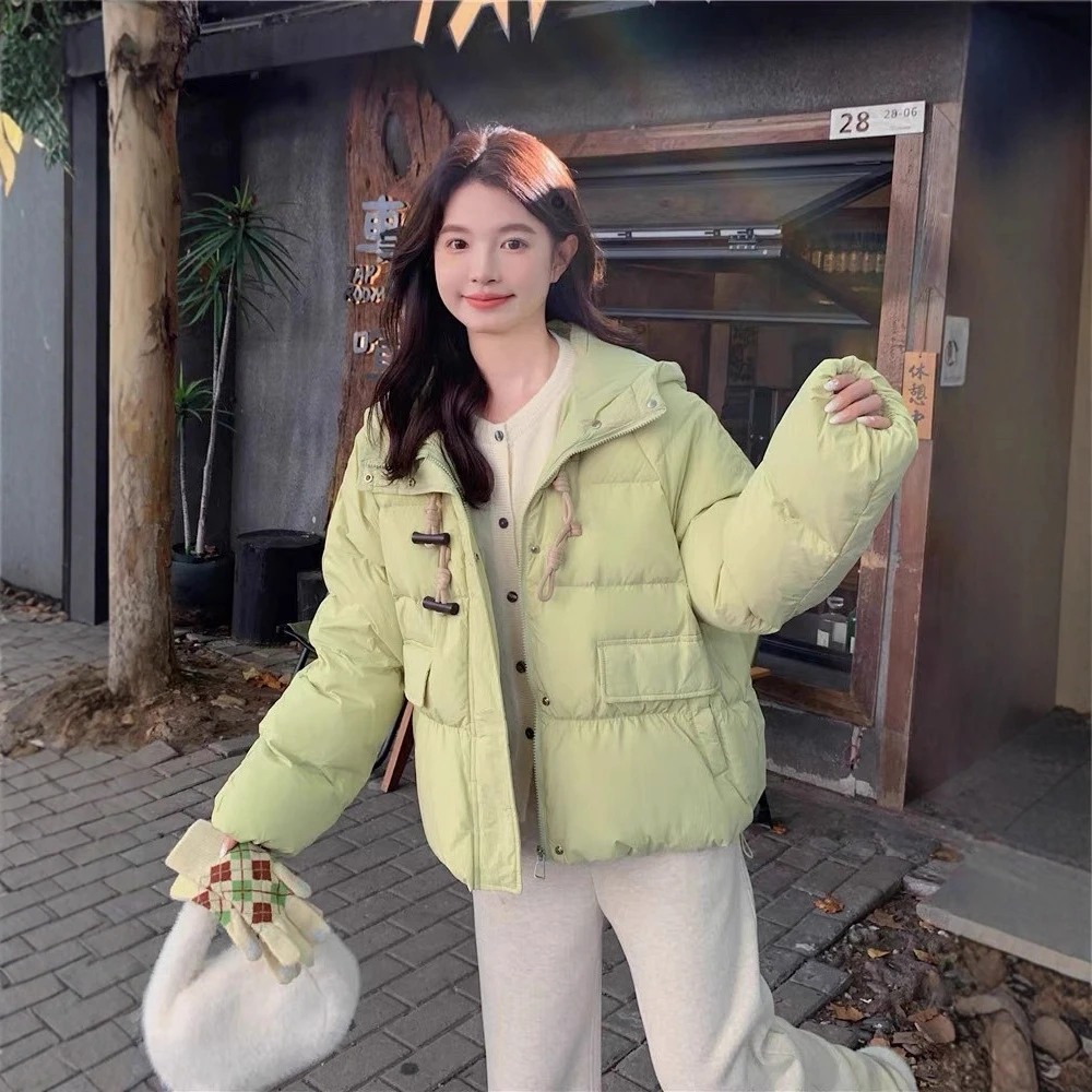 波司登极地联名绿色短款羽绒服女2025冬季新款韩系休闲宽松小个子