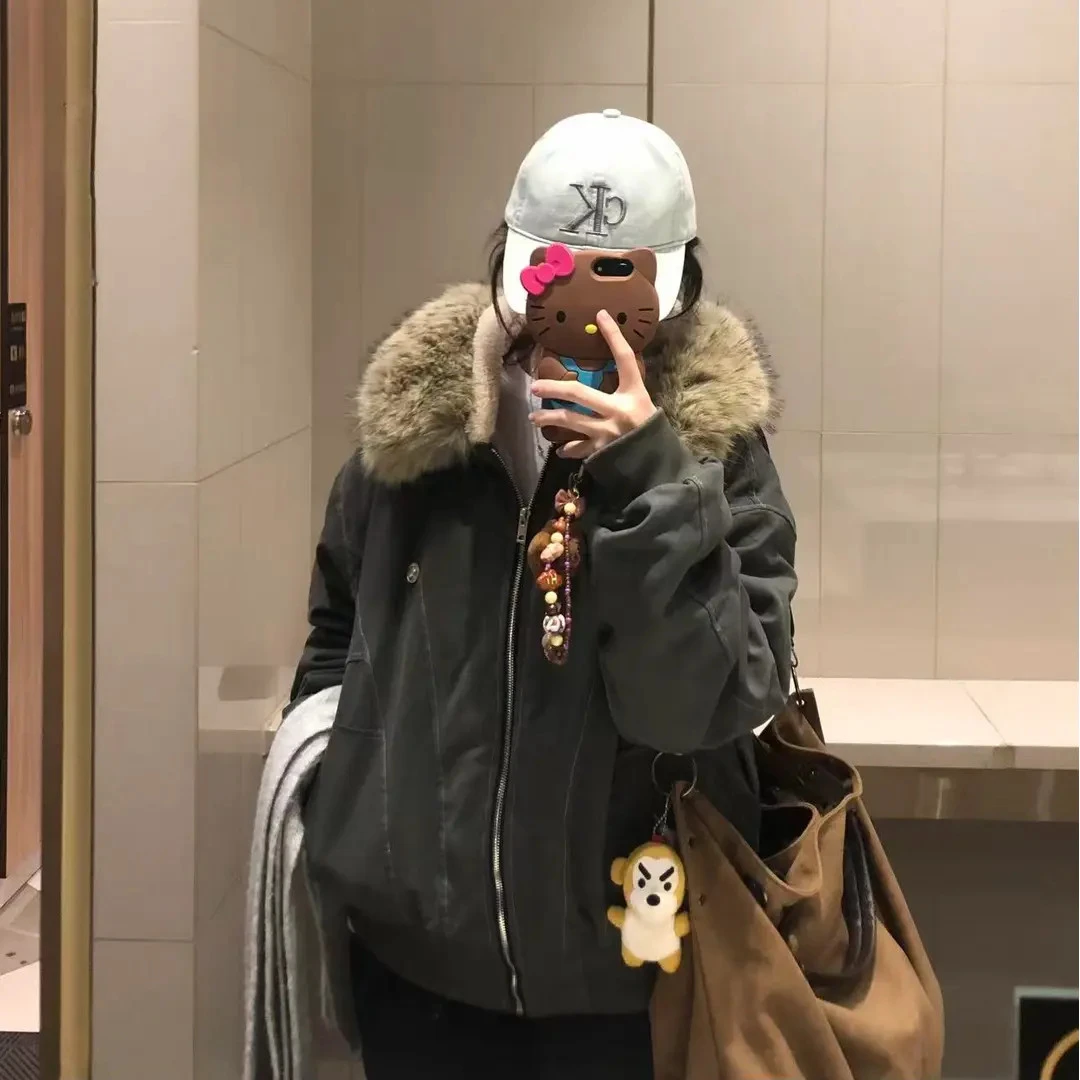 超好看座山雕棉服女2025冬季新款棉袄加绒派克服小个子厚外套棉衣