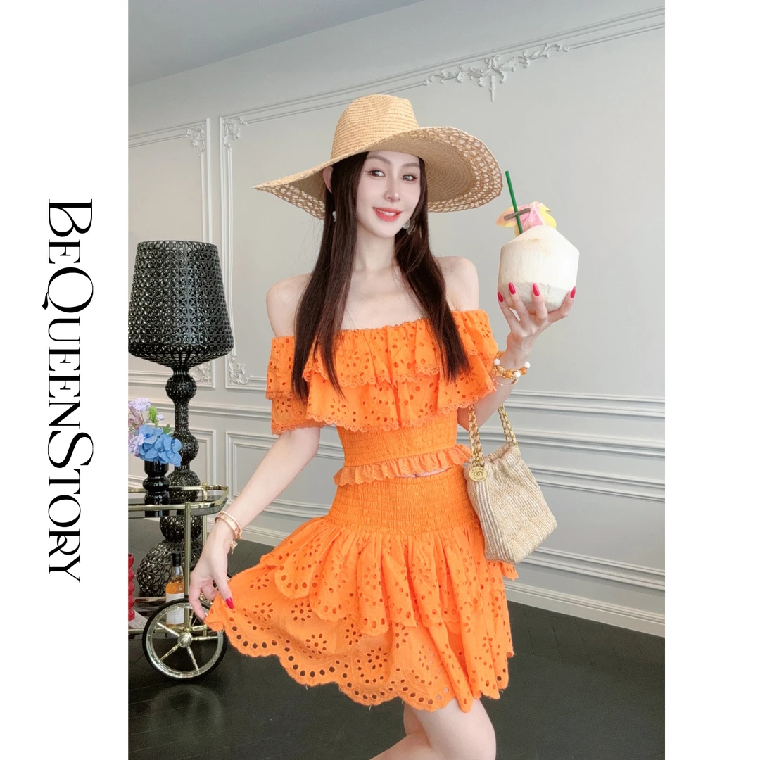 余潇潇【橙光海岸】100棉重工多穿法镂空弹力打揽上衣&半裙
