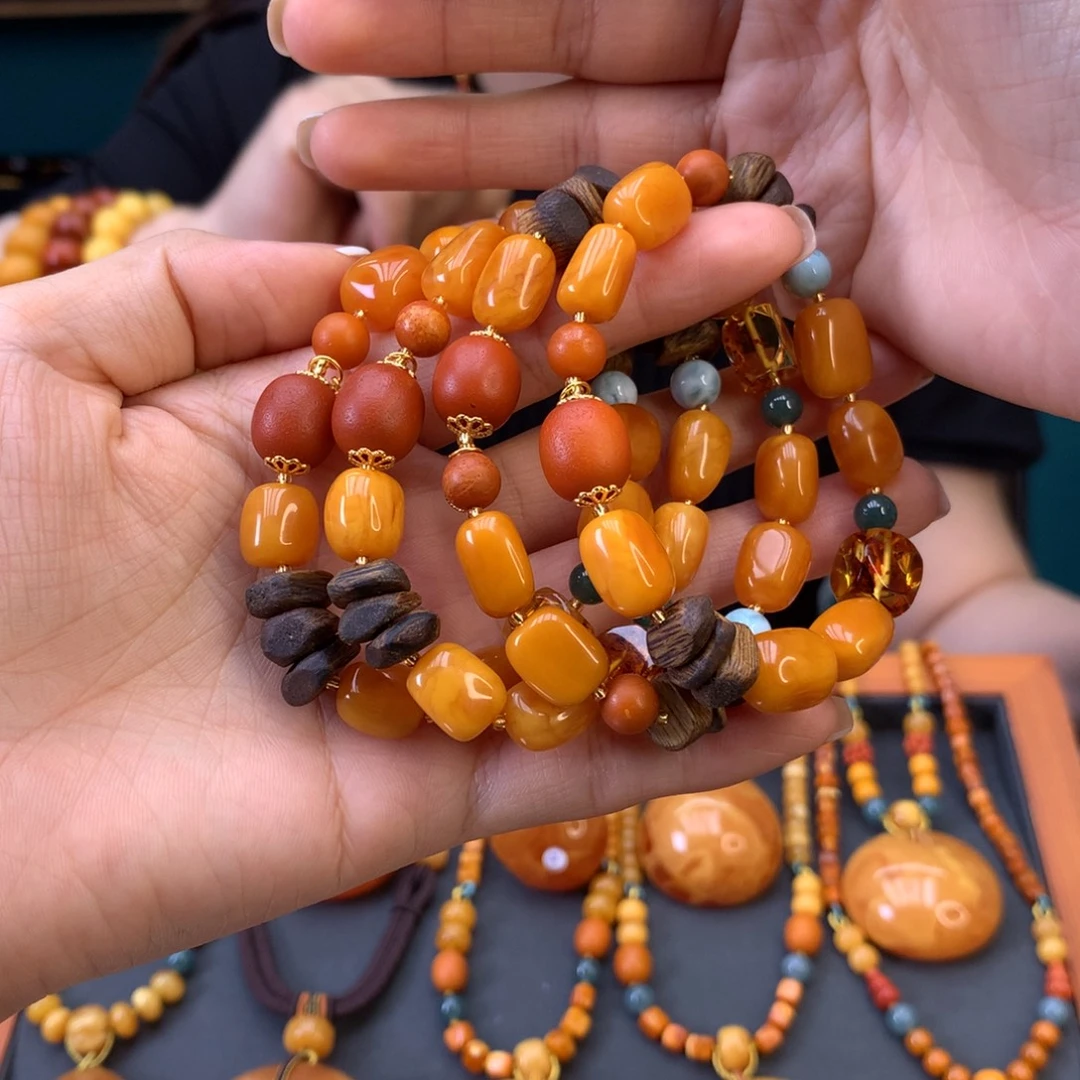 蜜蜡未镶嵌手串多样性发一